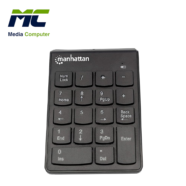 Manhattan Numeric Keypad USB Wireless 18 Full-Size Keys - Black