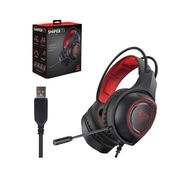 سماعات رأس سنايبر للالعاب بمنفذ USB وصوت افتراضي محيطي مخصصة للكمبيوتر موديل HG16 من فان تيك