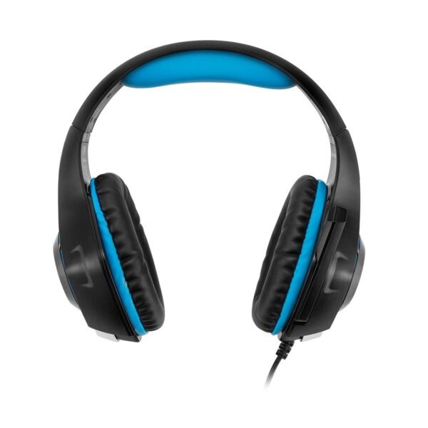 سماعات راس بسلك للالعاب GM-1 برو وتعمل بنظام محيطي للصوت مع اضاءة LED وميكروفون لاجهزة بلاي ستيشن 4 وXbox One وكمبيوتر ولاب توب وتابلت وموبايل، من بي اكسلينت (ازرق)