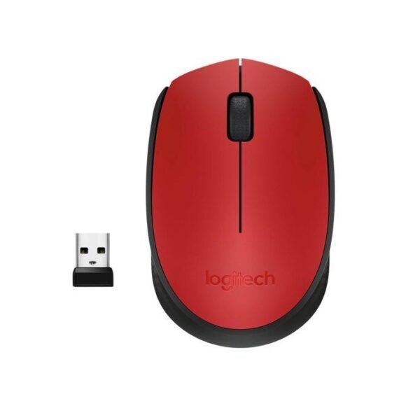 Logitech M170 Wireless Mouse – for Computer and Laptop , USB Receiver and 12 Month Battery Life, Red