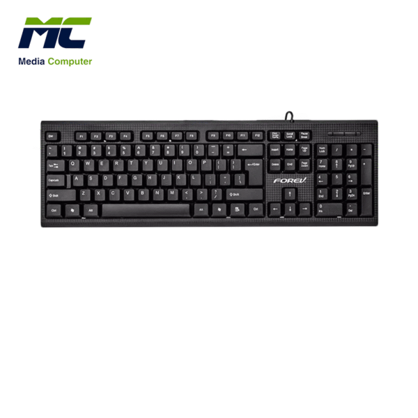 Forev FV-236 USB Wired Keyboard Water Resistant, Black