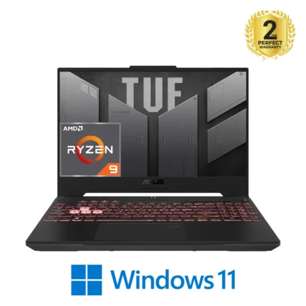 Asus Tuf Gaming A15 FA507XI - Processor: Ryzen9 7940HS , Ram: 16 GB , Storage: 512GB SSD , Graphics Card: 8GB Nvidia GeForce RTX 4070 , Display: 15.6 FHD 144Hz