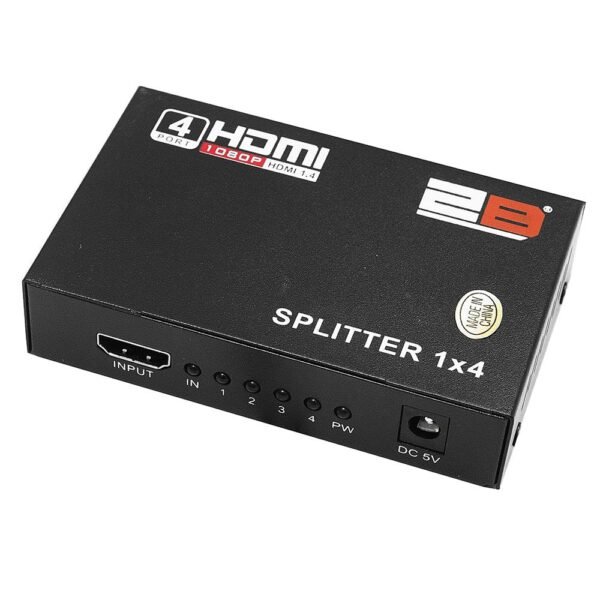 2B (CV666) HDMI Splitter 1 to 4 Automatic Detection with Power Adapter