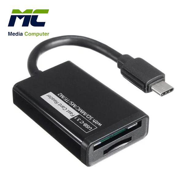 Onten OTN9513 Type-C to SD + TF Card Reader Adapter - Black