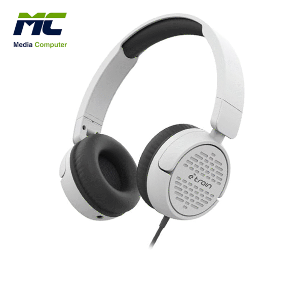 Etrain (HP63W) Wired Stereo Foldable Headphone With MIC 1.5M - White