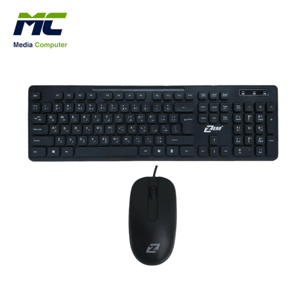 Zero ZR-4608 Wired Keyboard + Mouse Combo English & Arabic