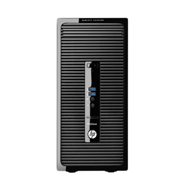 HP ProDesk 400 G2 Tower Processor: Intel® Core™ i5-4590 –  Ram: 8GB – Storage : 500GB HDD – Graphics card: Intel HD Graphics 4600