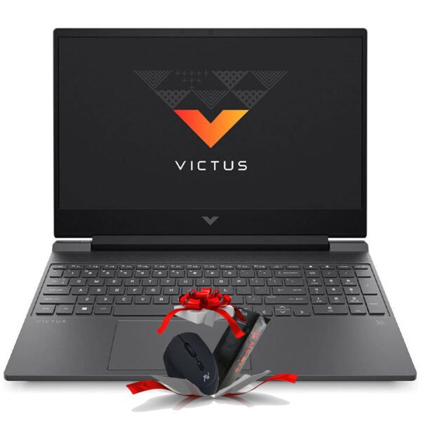لاب توب اتش بى جيمنج Victus 15-FA0040N (إنتل كور i7-12700H - رام 16 جيجابايت - هارد 512 جيجابايت M.2 NVMe - نفيديا 4 جيجابايت RTX 3050 - شاشة 15.6 بوصة 144 هرتز FHD IPS) - فضى داكن + (Pad Mouse_RGB_Small)