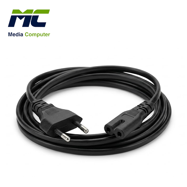 Premium 2-Pin AC Power Cable for Radios, Cassettes, and Electronics - Figure-8 (C7) - Black