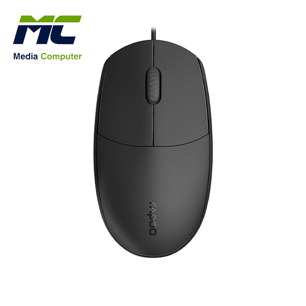 Rapoo N100C Wired Optical Type-C Mouse - 1000 DPI - Black