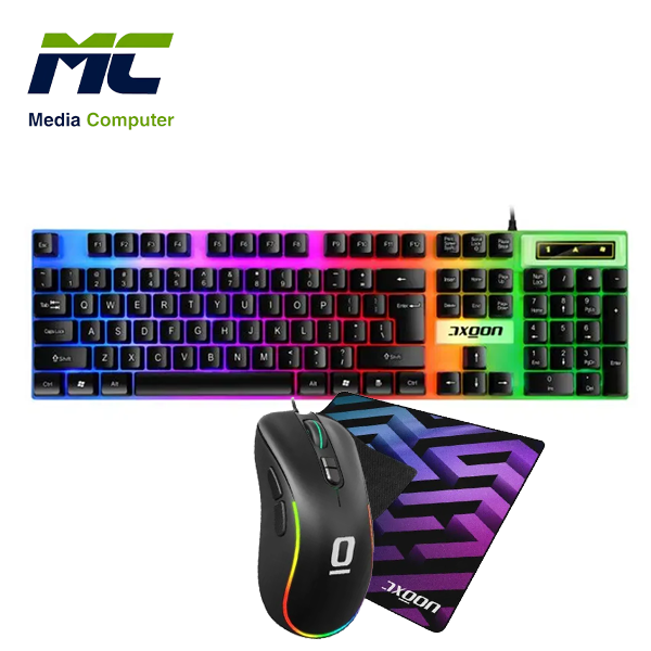 طقم ألعاب AXGON AX1COM31 كيبورد وماوس وماوس باد RGB