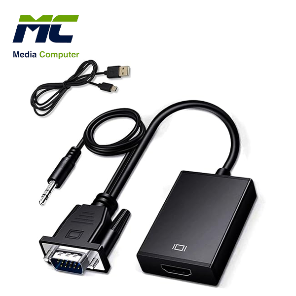 Gigamax Plus Superia VGA to HDMI Adapter with Audio & USB Power
