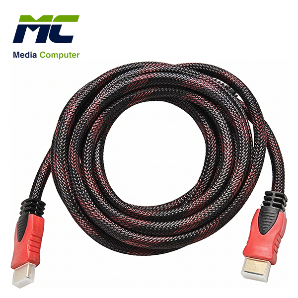 Admin Technology Heavy-Duty Braided HDMI Cable - 10 Meters - Black & Red
